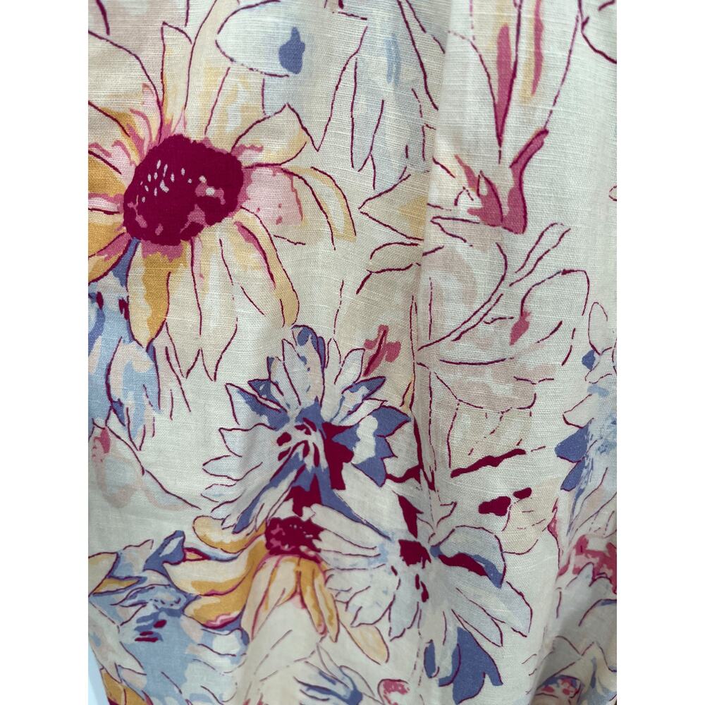 Paige Jumpsuit Akari Floral straight sleeveless linen blend size 10 MISSING BELT - Picture 4 of 8